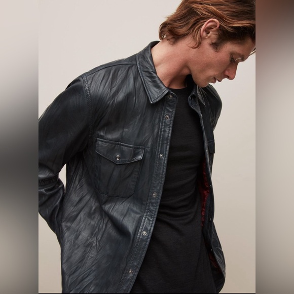 NWT John Varvatos leather Lionell Shirt Jacket.Msrp $698. Size SMALL - Picture 5 of 14